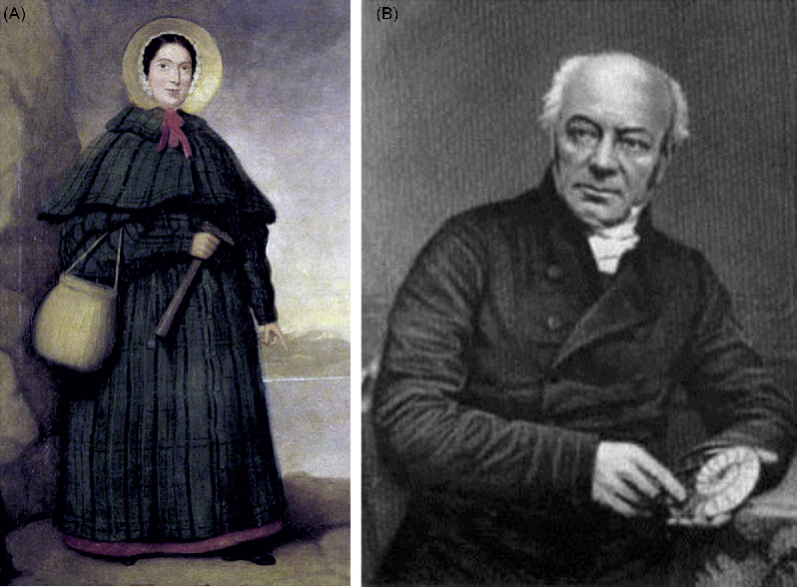 A) Mary Anning (1799- 1847) B) William Buckland (1784- 1856)